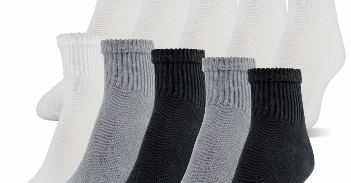 10-pack Athletic Works women’s ankle socks for $6