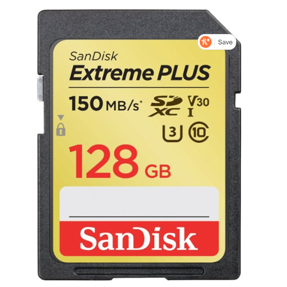 SanDisk Extreme PLUS 128GB SDXC UHS-I memory card for $20