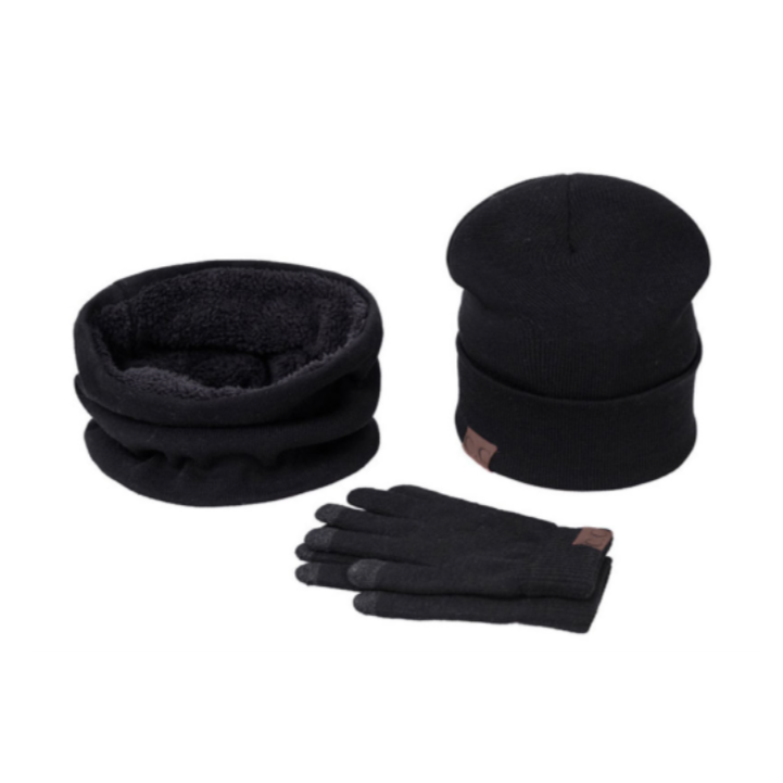 3-piece fleece-lined gloves, hat & gaiter set for $7, free shipping