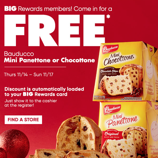 FREE Panettone specialty cake at Big Lots