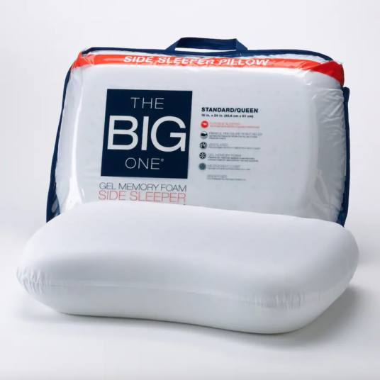 The Big One Gel memory foam side sleeper pillow under $12