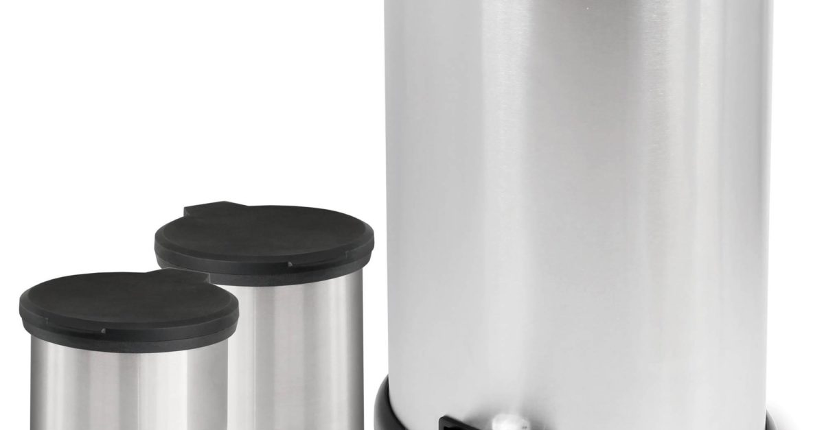 Mainstays 3-piece stainless steel trash can combo for $20