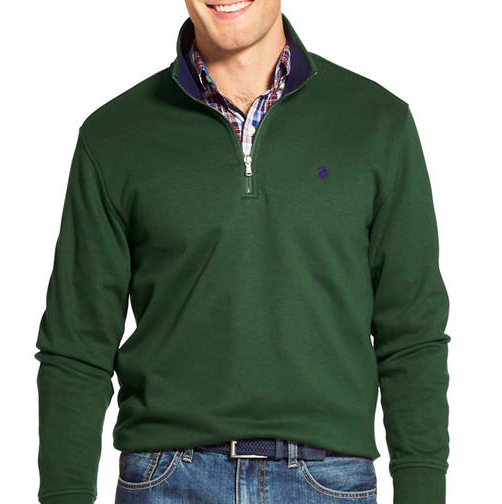 IZOD men’s advantage quarter-zip pullover for $24