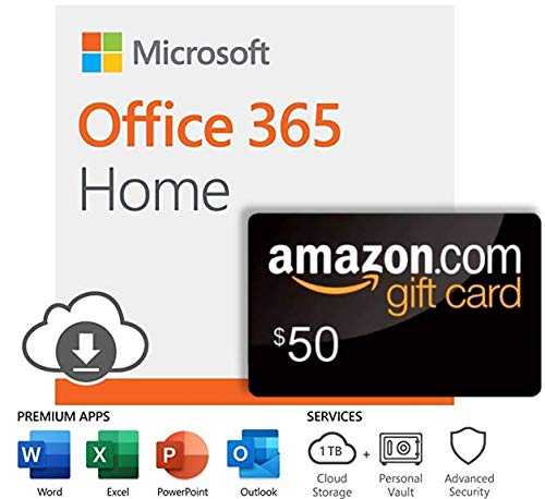 Microsoft Office 365 Home with $50 Amazon gift card for $100