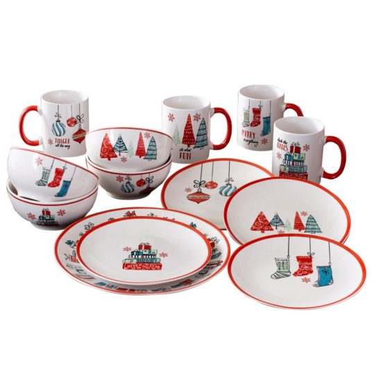 16-piece holiday dinnerware sets from $25