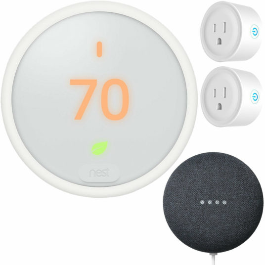 Nest Learning Thermostat E + Nest Mini + 2-pack Deco smart plugs for $129