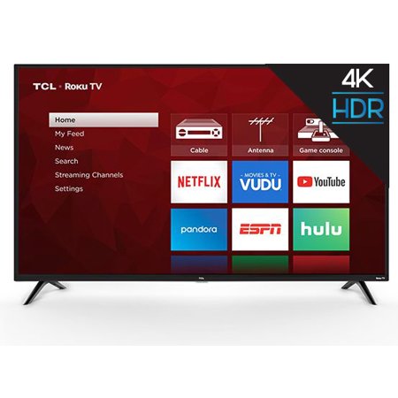 TCL 65″ Class 4K UHD HDR Roku TV + Google Home Mini 2-pack for $428