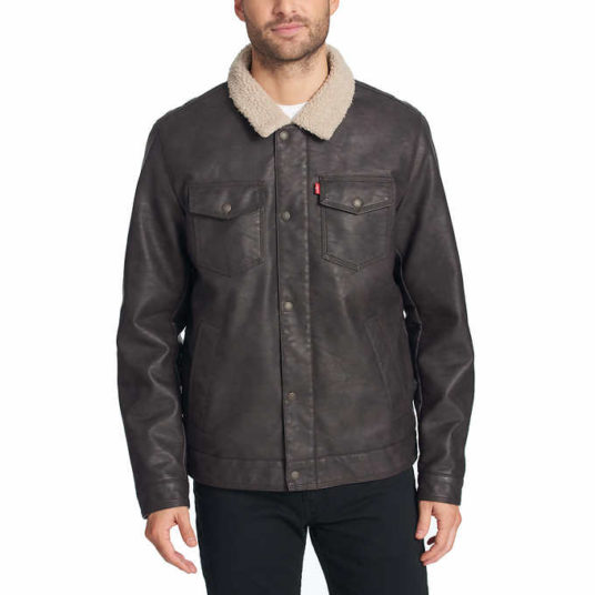 Today only for Costco members: Levi’s faux men’s leather jacket for $30