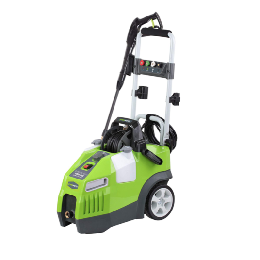 Greenworks GPW1950 electric pressure washer with hose reel for $100