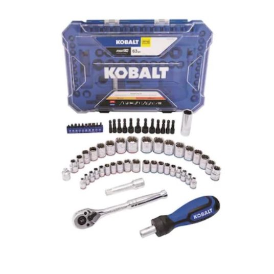 63-piece Kobalt mechanics tool set for $20
