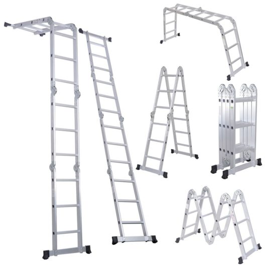 12.5-ft multi-purpose aluminum scaffold ladder for $70