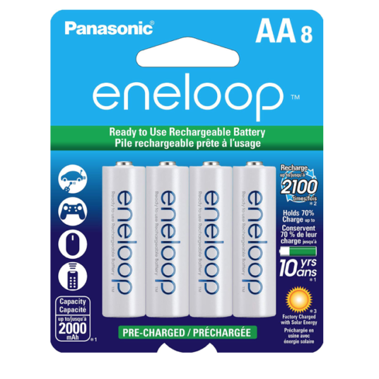 8-pack Panasonic pre-charged rechargeable batteries for $15
