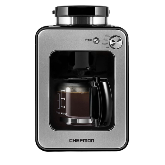 Today only: Chefman grind and brew 4-cup coffee maker for $45