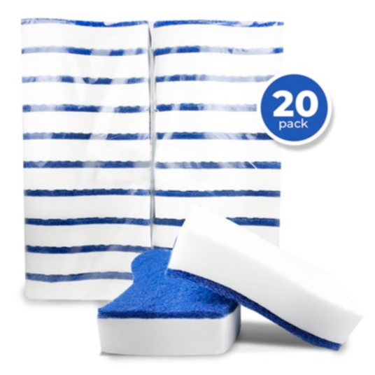 STK 2-in-1 Duo Magic Eraser and scrub sponge 20-pack for $14