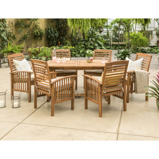 Manor Park outdoor patio 7-piece dining set with extendable table for $550
