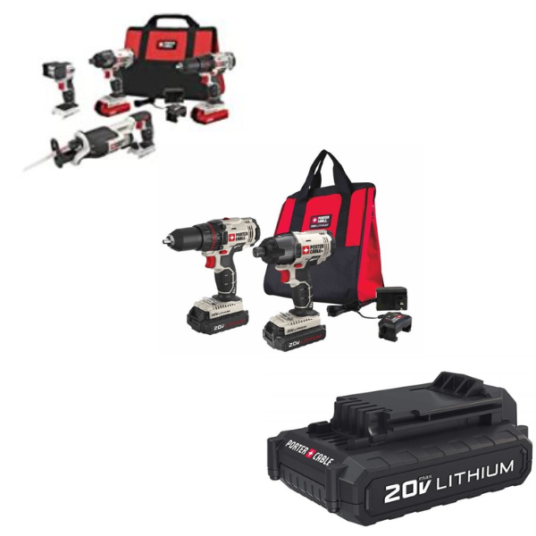 Porter-Cable power tools and batteries from $25