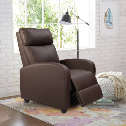 Walnew Home Theatre PU leather recliner for $99