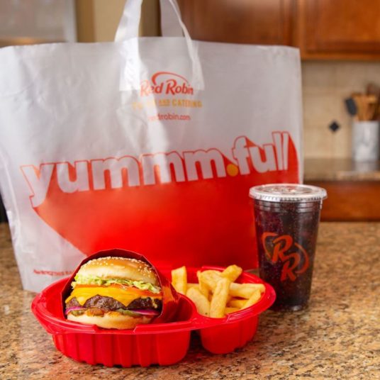 Red Robin: Kids meals are $2 with an adult entrée for pickup or delivery