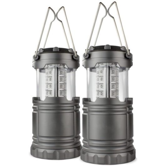 2-pack portable outdoor LED camping lanterns for $9