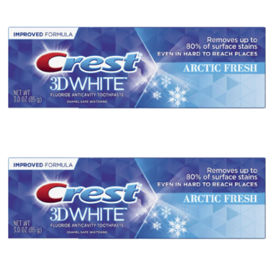 2-pack Crest 3D Whitening toothpaste for $1