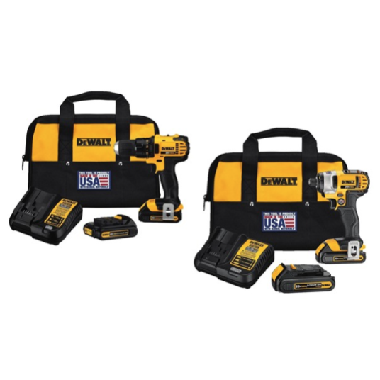 Today only: Dewalt impact driver or drill driver kit with 2 batteries for $100
