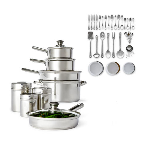 52-piece Cooks stainless steel cookware set for $63