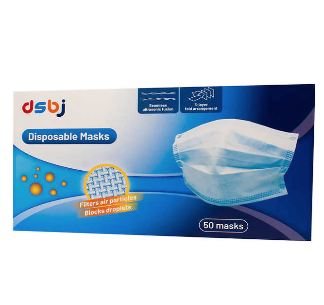 50-count 3-ply DSBJ face masks from $10, free shipping