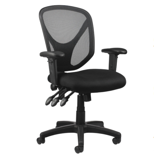 Realspace MFTC 200 mesh multifunction ergonomic mid-back task chair for $100