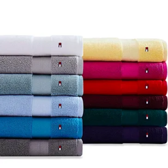 Tommy Hilfiger Modern American cotton bath towels for $6