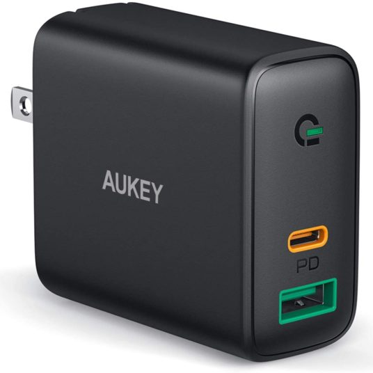 Prime members: Aukey USB C and USB A fast wall charger for $13