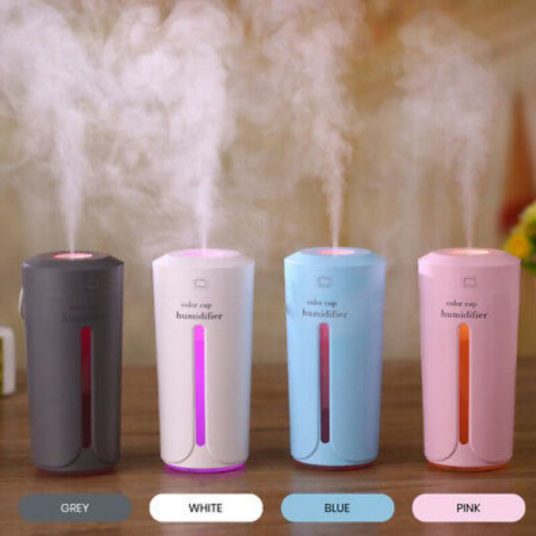 Portable LED humidifier/essential oil diffuser from $10