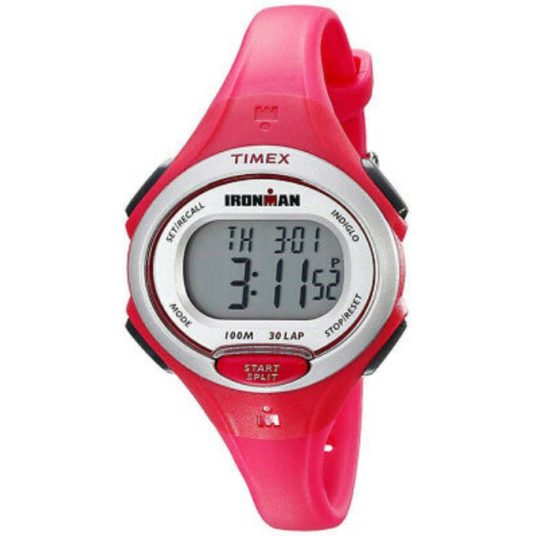 Timex women’s Ironman pink resin watch for $19, free shipping