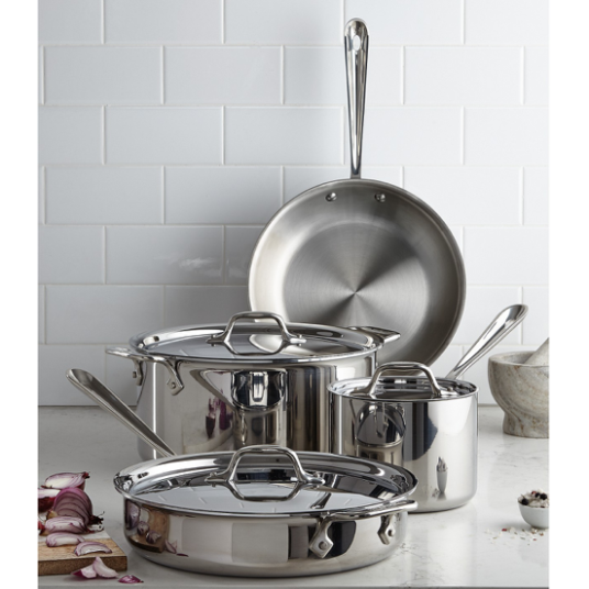 7-piece All-Clad stainless steel cookware set for $500