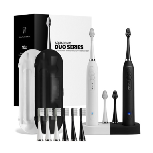 Today only: AquaSonic Duo ultrasonic whitening toothbrush set for $40