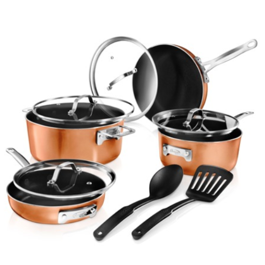 Today only: Gotham Steel 10-piece stackable pots & pans set for $66