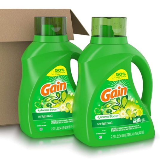 2-count Gain 75-oz. laundry detergent for $6 each