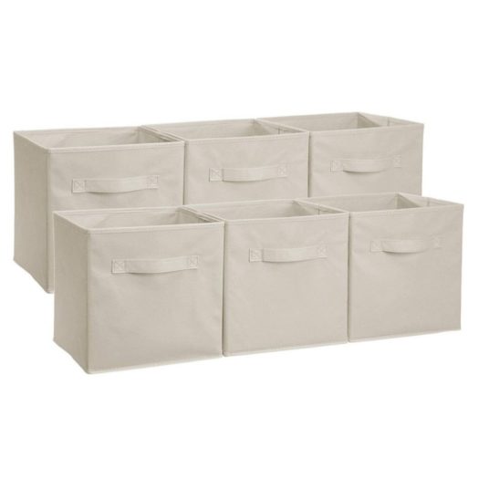 Prime members: 6-pack AmazonBasics collapsible fabric bins for $11
