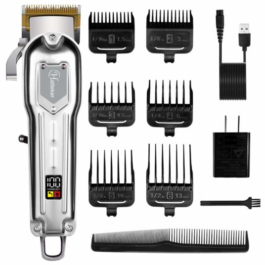 Hatteker cordless rechargeable hair trimmer kit for $15