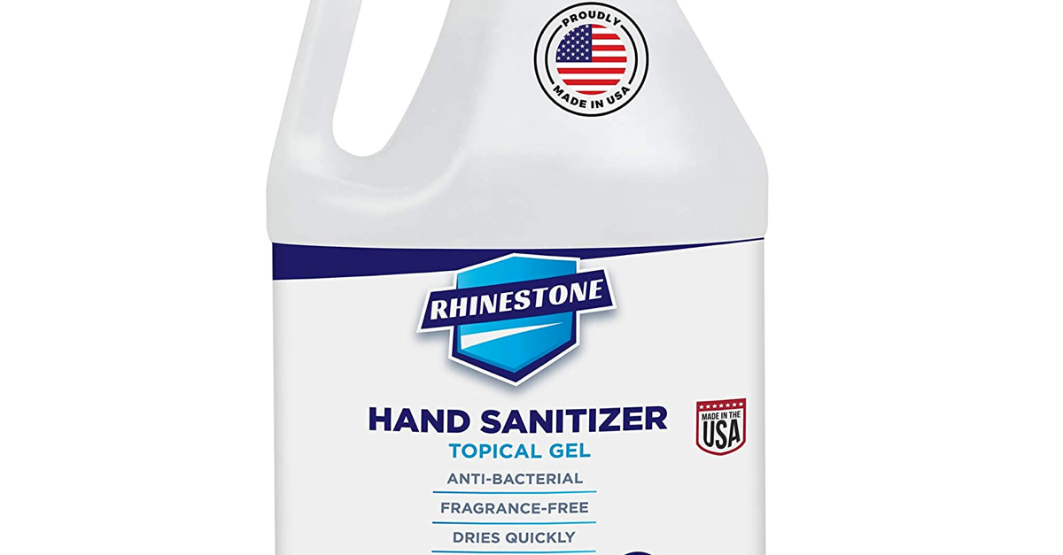Rhinestone gel hand sanitizer made in the USA from $.14 per ounce