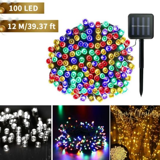 Today only: Outdoor solar power 100 LED string lights from $14