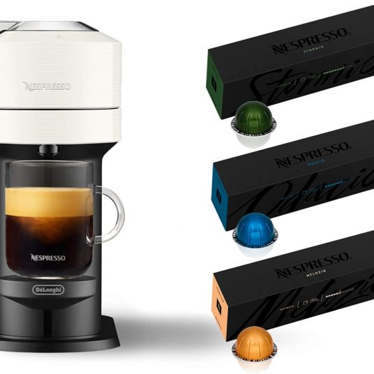 Today only: Nespresso Vertuo Next by De’Longhi with 12 coffee capsules for $100