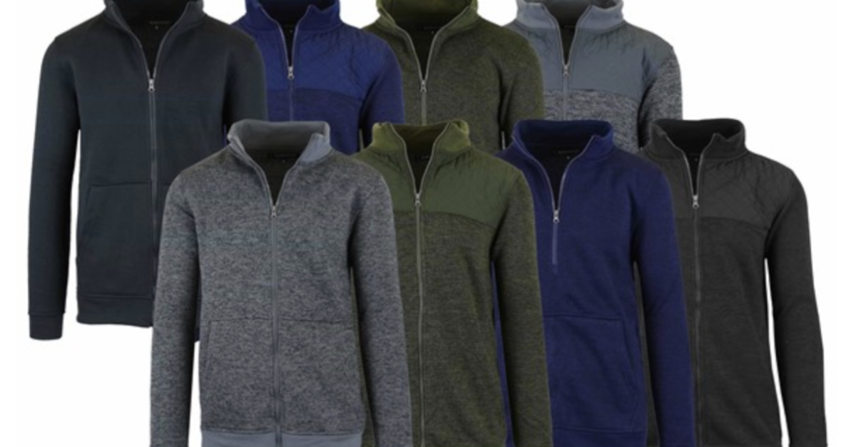 Today only: 3-pack women’s or men’s marled fleece zip sweaters for $30