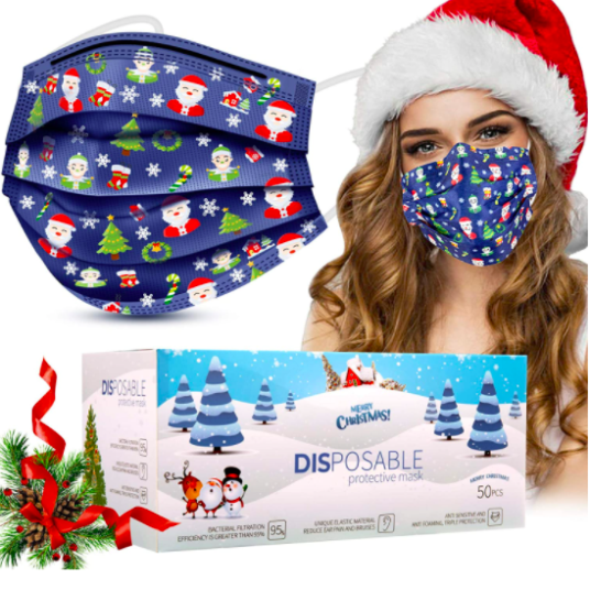 Christmas face masks from 26 cents each