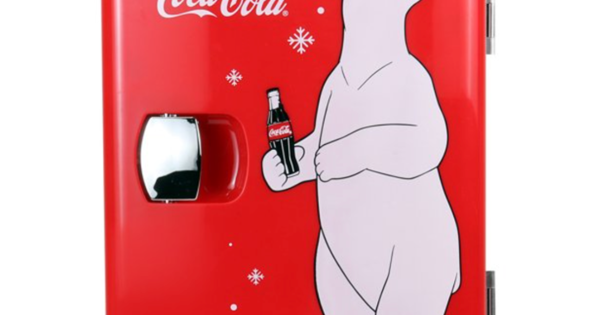 Classic Coca Cola 4-liter/6-can portable fridge for $29