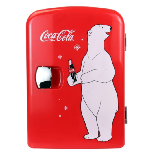 Classic Coca Cola 4-liter/6-can portable fridge for $29