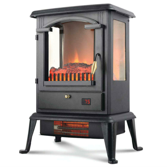 Warm-Living 1,500W 17″ freestanding infrared stove heater with remote for $50