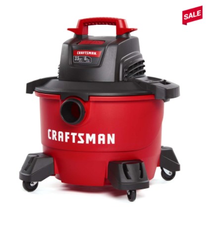 Ends soon! Craftsman 6-gallon corded wet/dry vacuum for $60