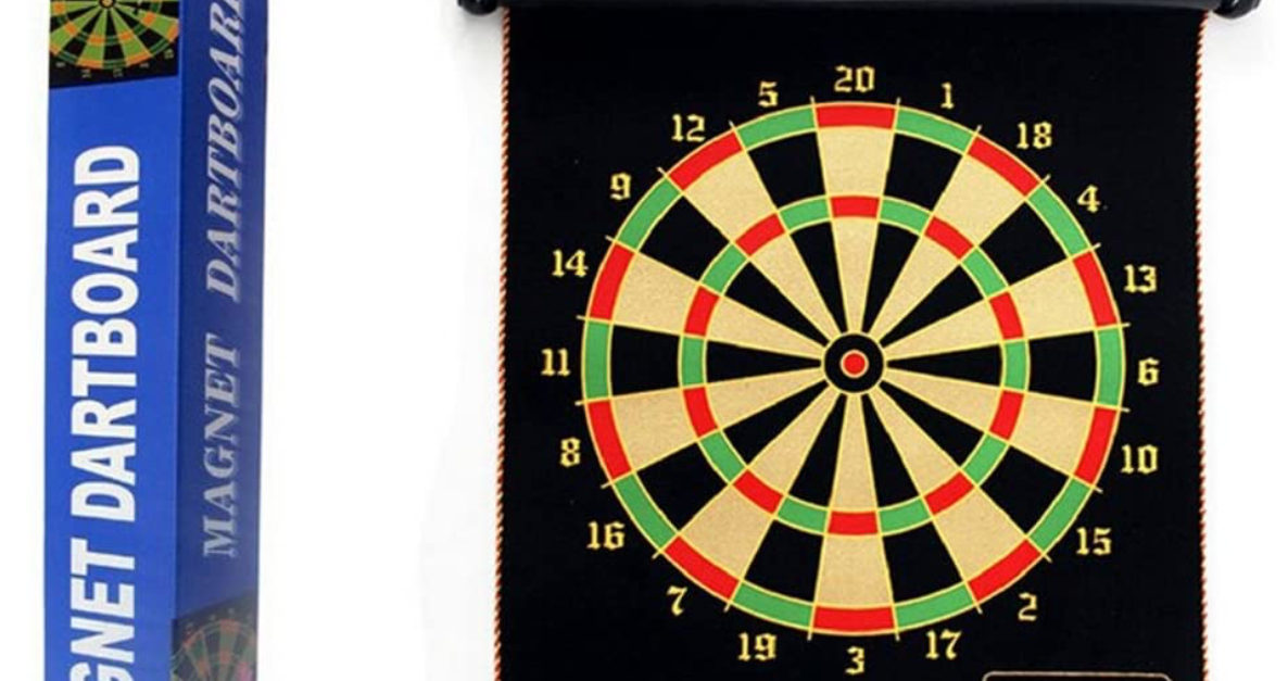 Magnetic roll-up dart board and bullseye game for $7