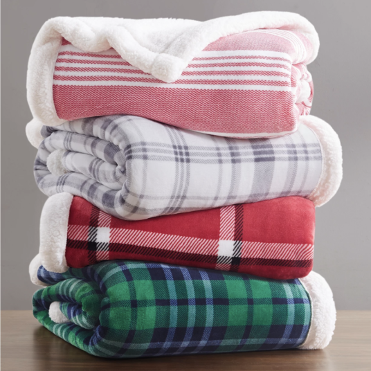 Today only: Martha Stewart  50″ x 60″ sherpa throws for $20