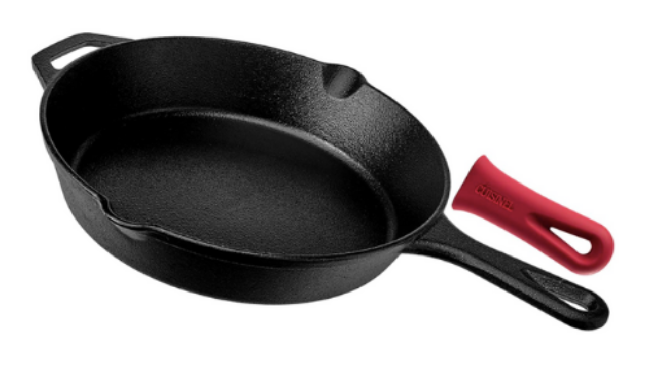 Cuisinel cuisinel cast Iron Skillet with Lid - 12-Inch Frying Pan